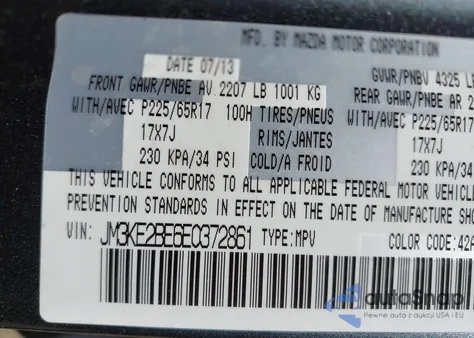 2014 Mazda Cx-5 Sport из США, поврежденный, VIN JM3KE2BE6E0372861